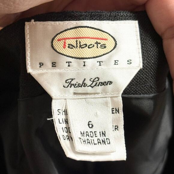 VTG TALBOTS 100% Irish Linen Straight Leg Trouser Pants in Black SZ 4 - Picture 6 of 9